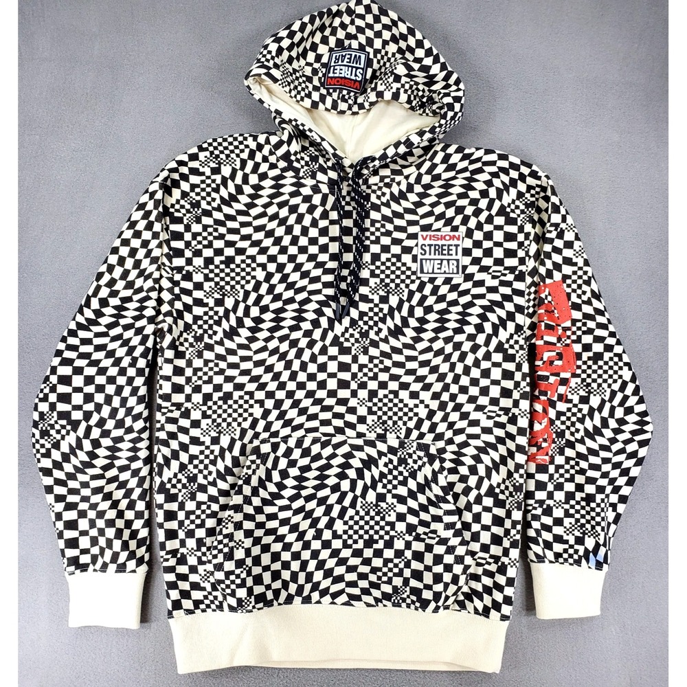 Rare Vision Street Wear All Over Print Fleece Pullover Hoodie Sweater Size Small